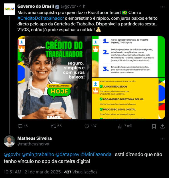 CLT consignado recebe mais de 40 milhões de simulações em três dias clt-consignado-recebe-mais-de-40-milhoes-de-simulacoes-em-tres-dias